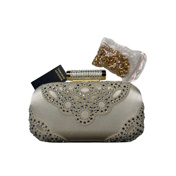 Badgley Mischka Off-White Crystal Clutch NWT | Evening Bag | $159 MSRP - Picture 1 of 4